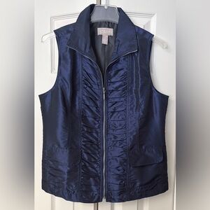 Chico's Dark Blue Zip-Up Vest